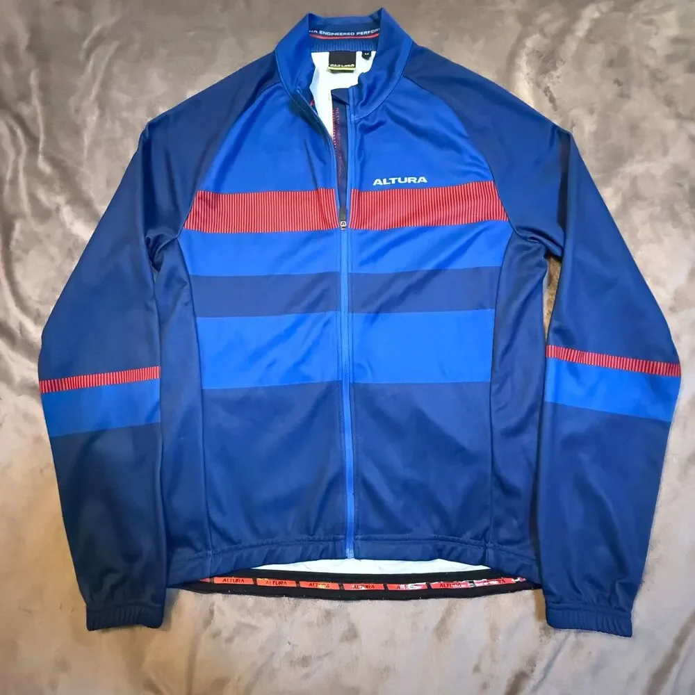Altura blue full zip long sleeve cycling jersey Size M - 0331